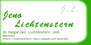 jeno lichtenstern business card
