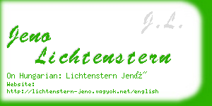jeno lichtenstern business card
